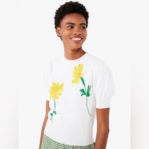 Kate Spade Garden Daisy Short Sleeve Sweater